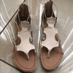 Nude with gold detailing sandals